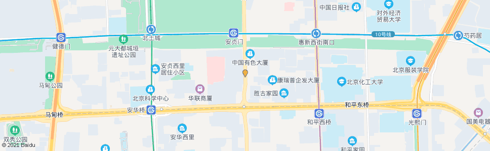 北京安贞里_公交站地图_北京公交_妙搜公交查询2024