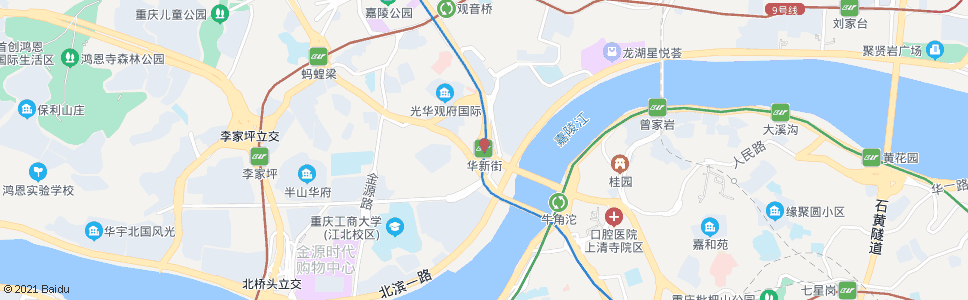 重庆华新街_公交站地图_重庆公交_妙搜公交查询2024