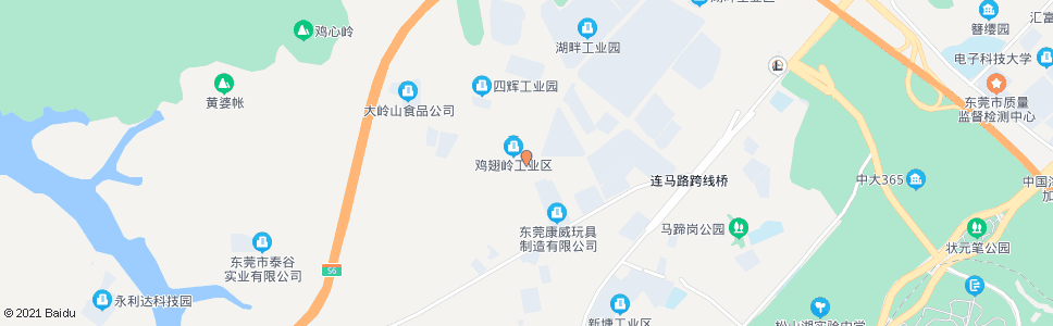 东莞鸡翅岭工业区_公交站地图_东莞公交_妙搜公交查询2024