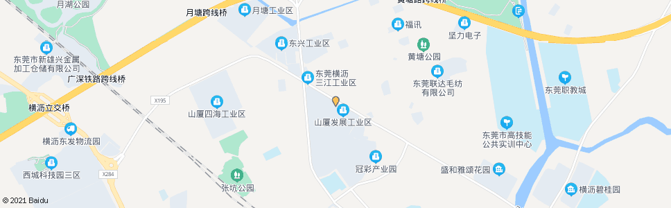 东莞山厦工业区_公交站地图_东莞公交_妙搜公交查询2024