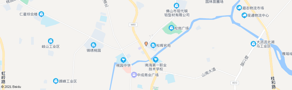 佛山松岗警务区(南)_公交站地图_佛山公交_妙搜公交查询2024