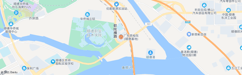 佛山省质检基地(顺德职院东门)_公交站地图_佛山公交_妙搜公交查询2024