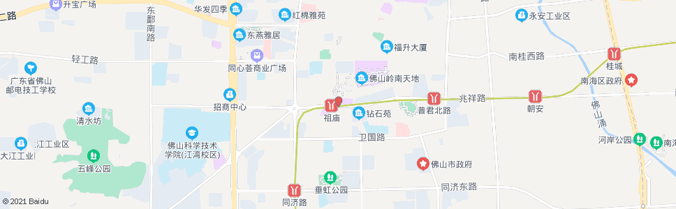 佛山岭南路南_公交站地图_佛山公交_妙搜公交查询2024