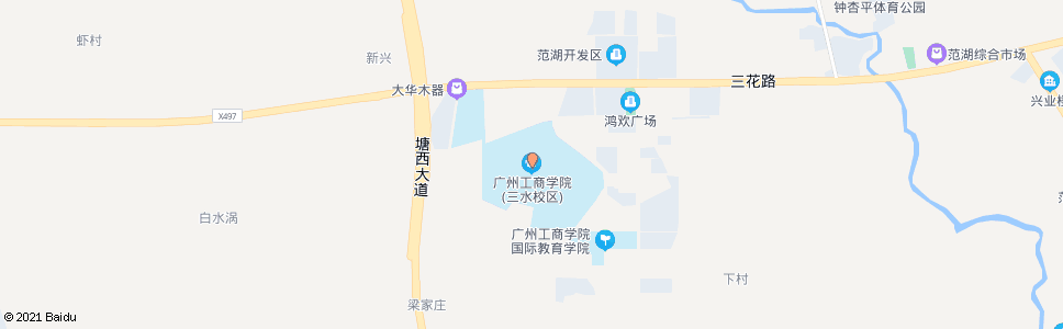 佛山广州工商职业技术学院(三水校区)_公交站地图_佛山公交_妙搜公交查询2024