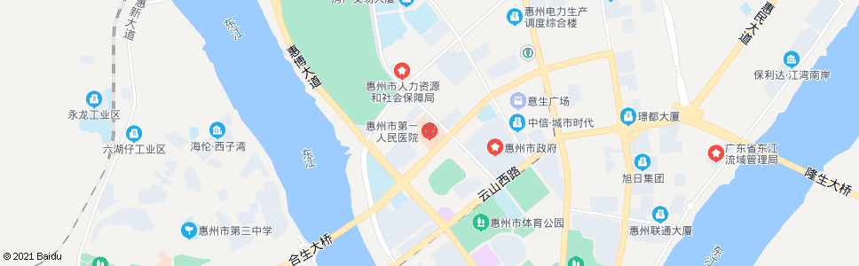 惠州市第一人民医院_公交站地图_惠州公交_妙搜公交查询2024