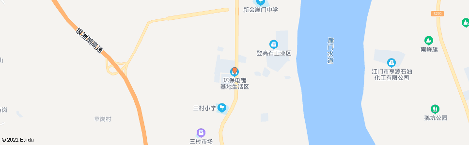 江门崖西电镀基地工业区_公交站地图_江门公交_妙搜公交查询2024