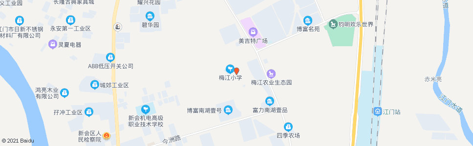 江门梅江村1_公交站地图_江门公交_妙搜公交查询2025