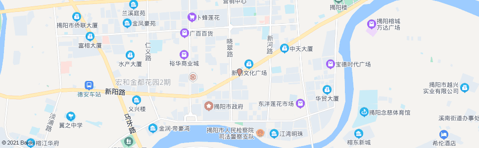 揭阳新河市场_公交站地图_揭阳公交_妙搜公交查询2024