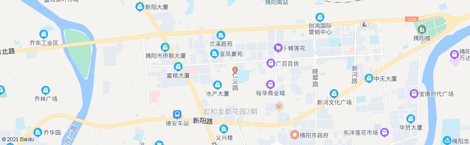 揭阳实验中学西_公交站地图_揭阳公交_妙搜公交查询2024