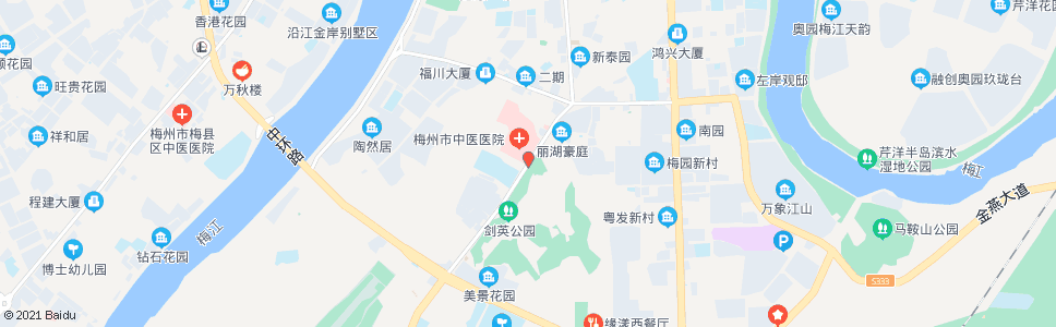 梅州田家炳医院_公交站地图_梅州公交_妙搜公交查询2024