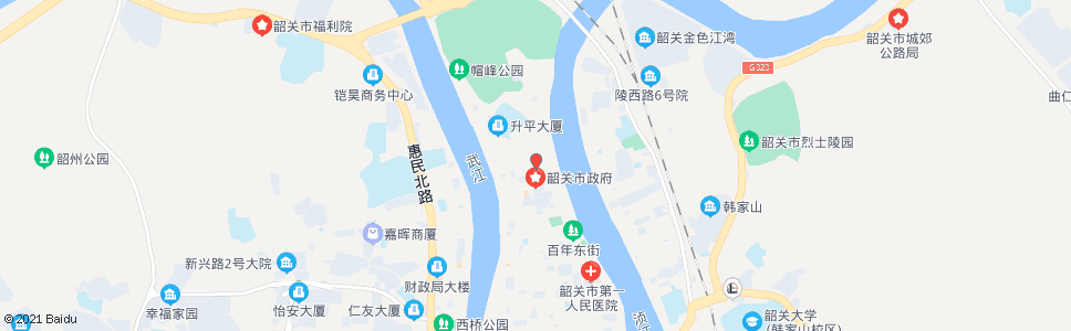 韶关市政府(中山路口)_公交站地图_韶关公交_妙搜公交查询2024