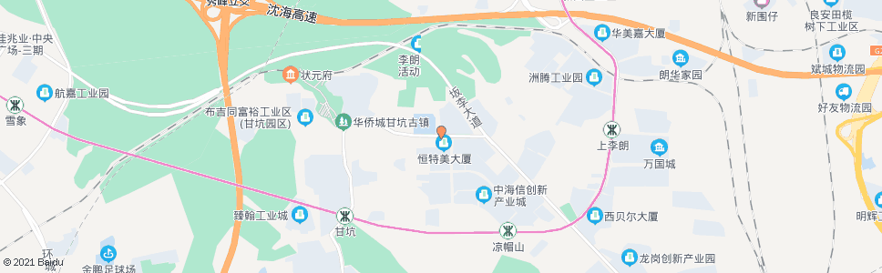 深圳恒特美科技园_公交站地图_深圳公交_妙搜公交查询2024