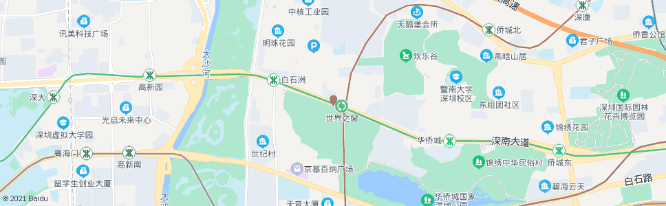 深圳世界之窗地铁公交接驳站_公交站地图_深圳公交_妙搜公交查询2024