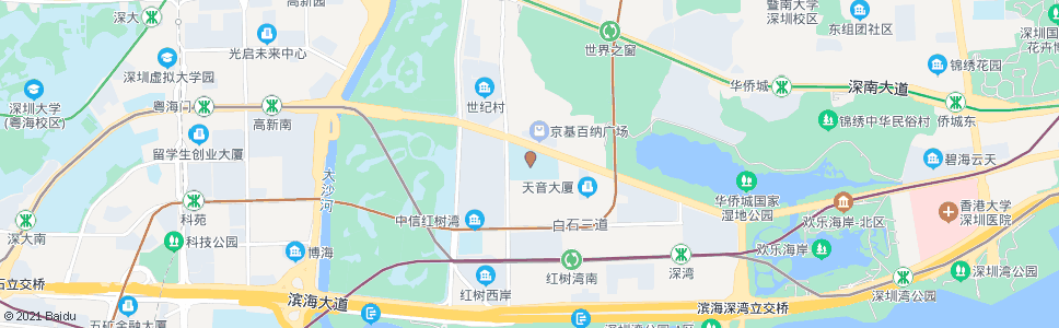 深圳华侨城中学高中部_公交站地图_深圳公交_妙搜公交查询2024