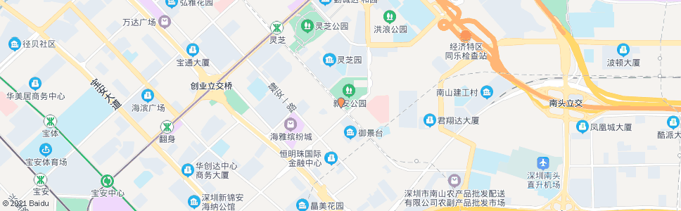 深圳新安公园_公交站地图_深圳公交_妙搜公交查询2024