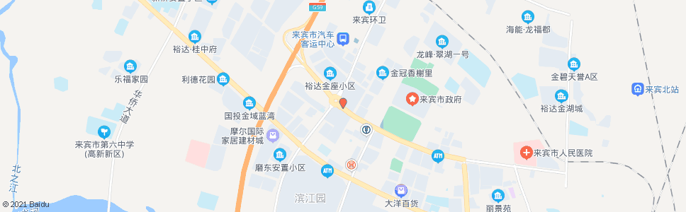 来宾裕达城市广场_公交站地图_来宾公交_妙搜公交查询2024