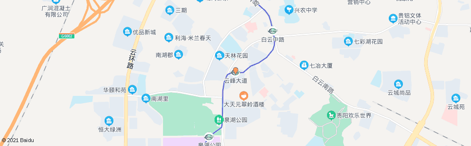 贵阳云峰大道_公交站地图_贵阳公交_妙搜公交查询2024