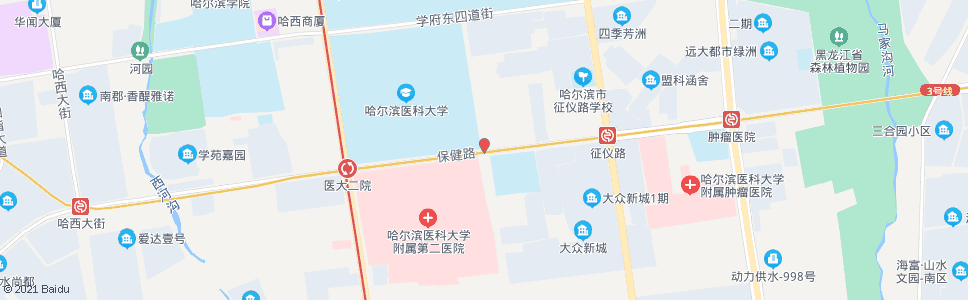 哈尔滨保健路(测绘路口)_公交站地图_哈尔滨公交_妙搜公交查询2025