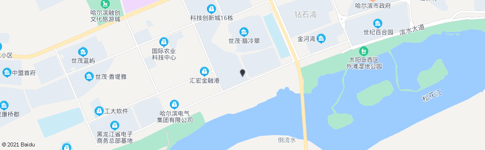 哈尔滨松北区政府(松北大道)_公交站地图_哈尔滨公交_妙搜公交查询2024