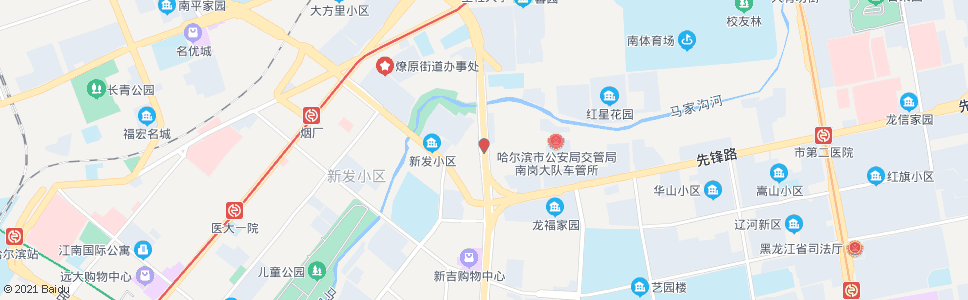 哈尔滨奔马汽配城(先锋路)_公交站地图_哈尔滨公交_妙搜公交查询2024