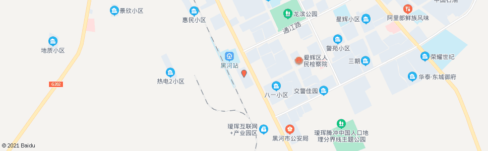 黑河铁路佳苑_公交站地图_黑河公交_妙搜公交查询2024