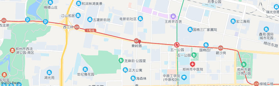 郑州建设路秦岭路地铁B口_公交站地图_郑州公交_妙搜公交查询2024