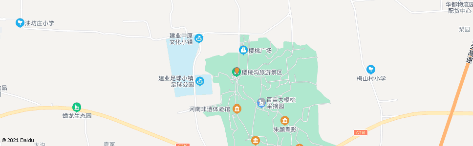 郑州樱桃沟景区_公交站地图_郑州公交_妙搜公交查询2024