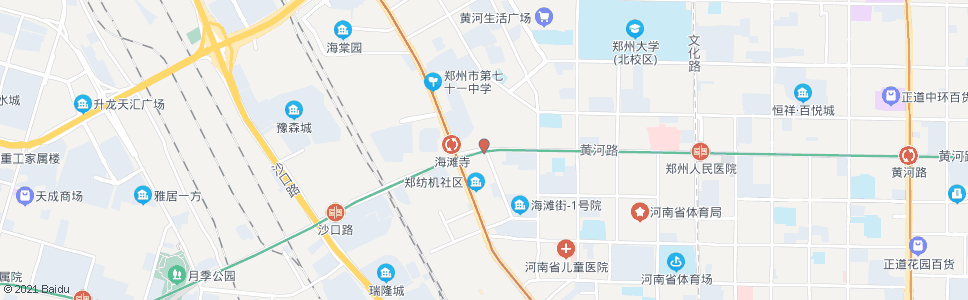 郑州黄河路海滩街_公交站地图_郑州公交_妙搜公交查询2024