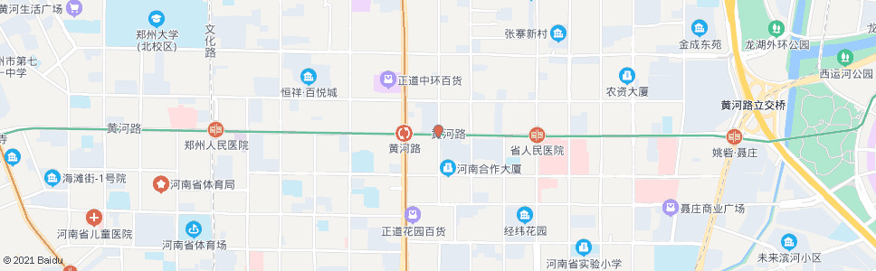 郑州政六街黄河路站_公交站地图_郑州公交_妙搜公交查询2024