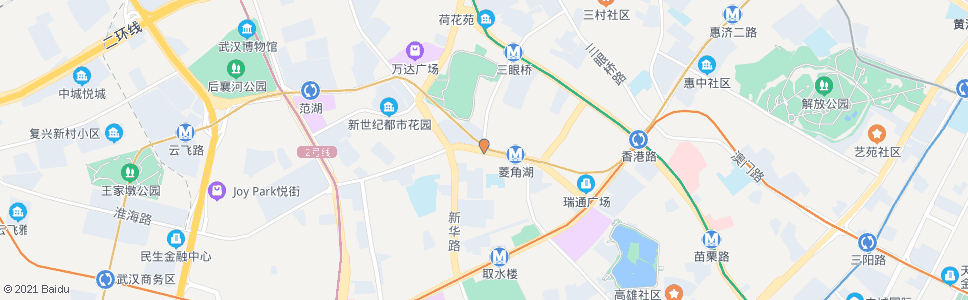 武汉长江日报路菱角湖路口_公交站地图_武汉公交_妙搜公交查询2024