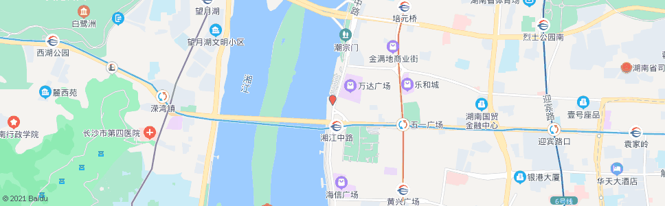 长沙橘子洲大桥东_公交站地图_长沙公交_妙搜公交查询2024