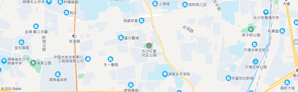 长沙红星社区公园_公交站地图_长沙公交_妙搜公交查询2024