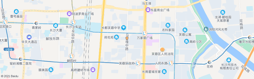 长沙荷花路口(东)_公交站地图_长沙公交_妙搜公交查询2024
