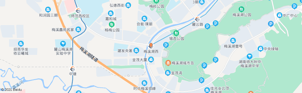 长沙梅溪湖西_公交站地图_长沙公交_妙搜公交查询2024