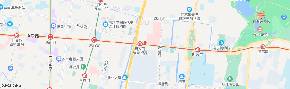 南京西安门(军区总院)_公交站地图_南京公交_妙搜公交查询2024