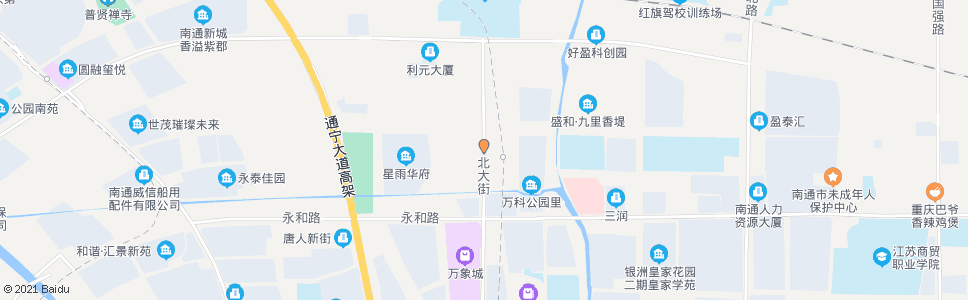 南通北大街永达路口_公交站地图_南通公交_妙搜公交查询2025