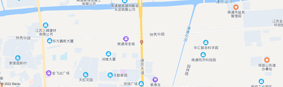 南通通京大道钟秀路南_公交站地图_南通公交_妙搜公交查询2024