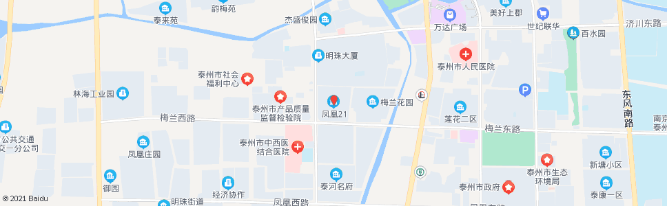 泰州凤凰21_公交站地图_泰州公交_妙搜公交查询2024