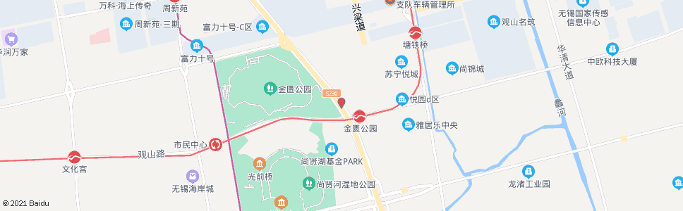 无锡观山路(贡湖大道)_公交站地图_无锡公交_妙搜公交查询2024