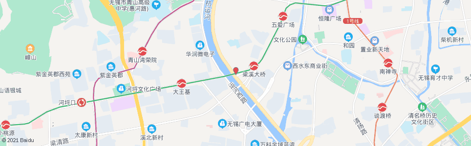 无锡公路处(粱溪大桥)_公交站地图_无锡公交_妙搜公交查询2024