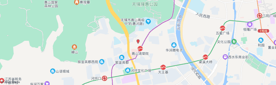 无锡青山湾(江苏省荣军医院)_公交站地图_无锡公交_妙搜公交查询2024