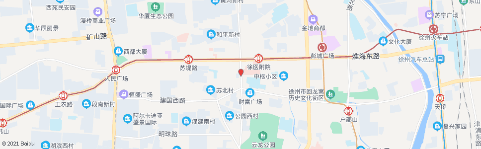 徐州市二院西门_公交站地图_徐州公交_妙搜公交查询2024