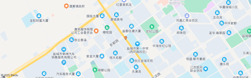 盐城西环路新都路口_公交站地图_盐城公交_妙搜公交查询2024