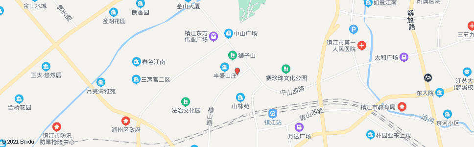 镇江中山西路(檀山路)_公交站地图_镇江公交_妙搜公交查询2025