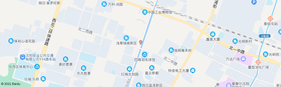 沈阳北二路卫工街_公交站地图_沈阳公交_妙搜公交查询2024