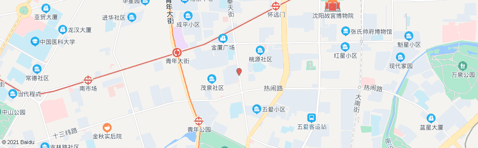 沈阳奉天街北热闹路_公交站地图_沈阳公交_妙搜公交查询2024