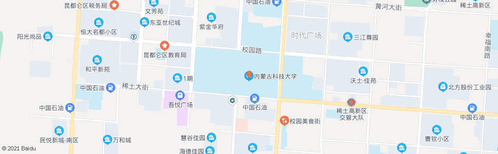 包头科技大学(科学路)_公交站地图_包头公交_妙搜公交查询2024