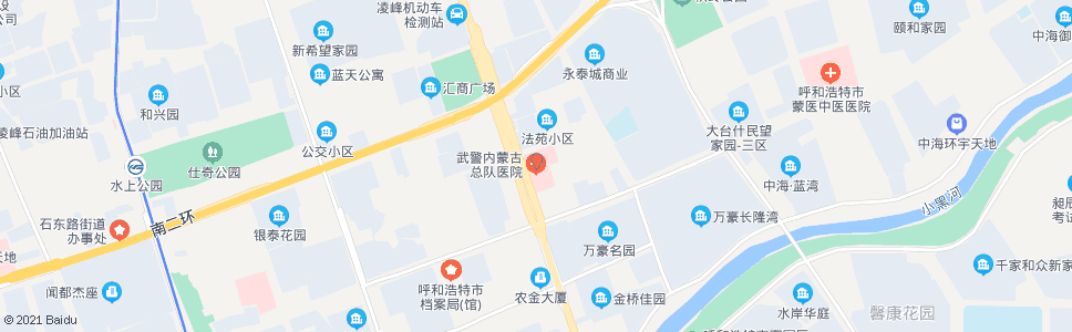 呼和浩特武警医院(内蒙古工商局)_公交站地图_呼和浩特公交_妙搜公交查询2024