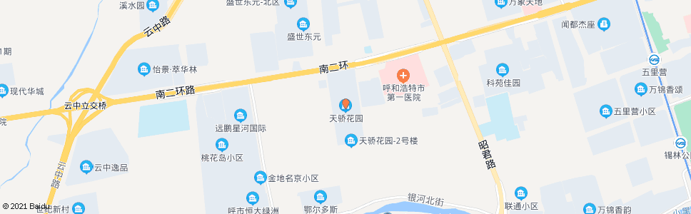 呼和浩特天骄花园住宅区_公交站地图_呼和浩特公交_妙搜公交查询2024