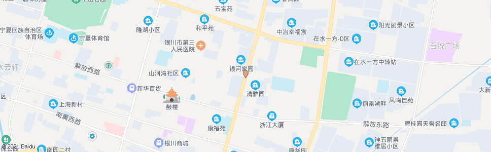 银川清和街湖滨路口_公交站地图_银川公交_妙搜公交查询2024